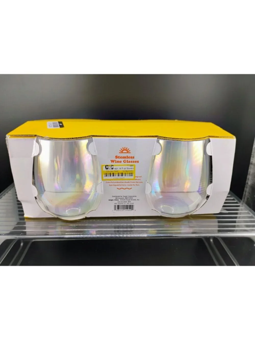 Sun Squad 4-Pack Stemless Iridescent BPA-Free Wine Glasses